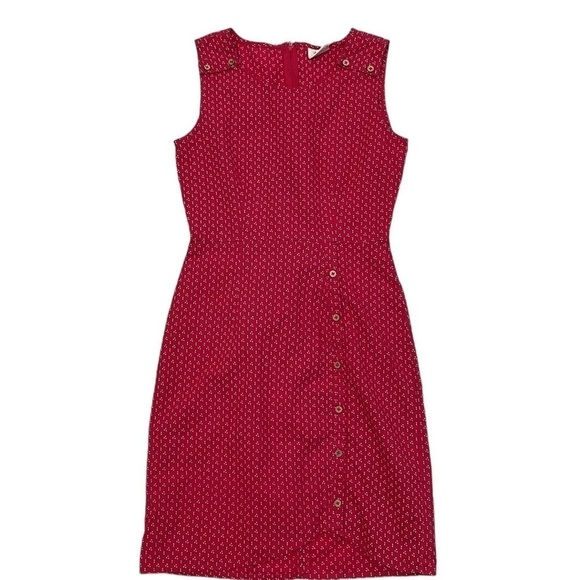 Mata Traders Dress Sleeveless Red White Dots Buttons Size XS - Picture 3 of 16